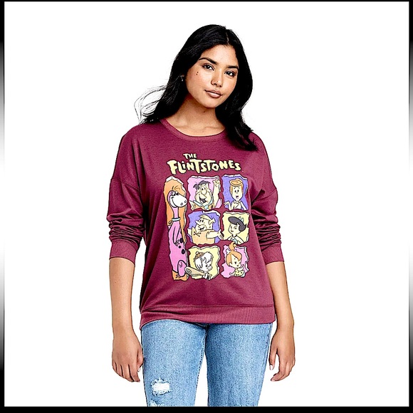 HANNA BARBERA FLINTSTONES Tops - NWT ✅ THE FLINTSTONES ♥️ Crew Neck Sweatshirt ⭐️ OVERSIZED 21” PTP ⭐️